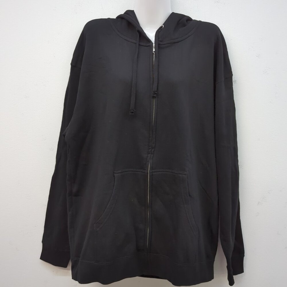 Independent Trading Company Drawstring Men's Full Zip Hoodie Hoodie XL Black